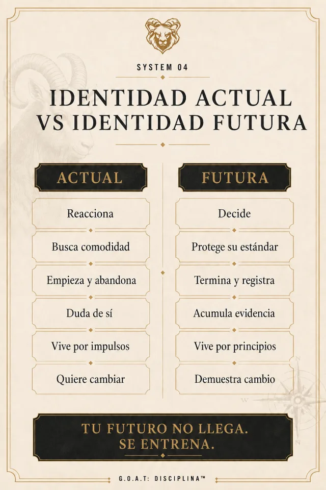 Tabla de identidad actual frente a identidad futura